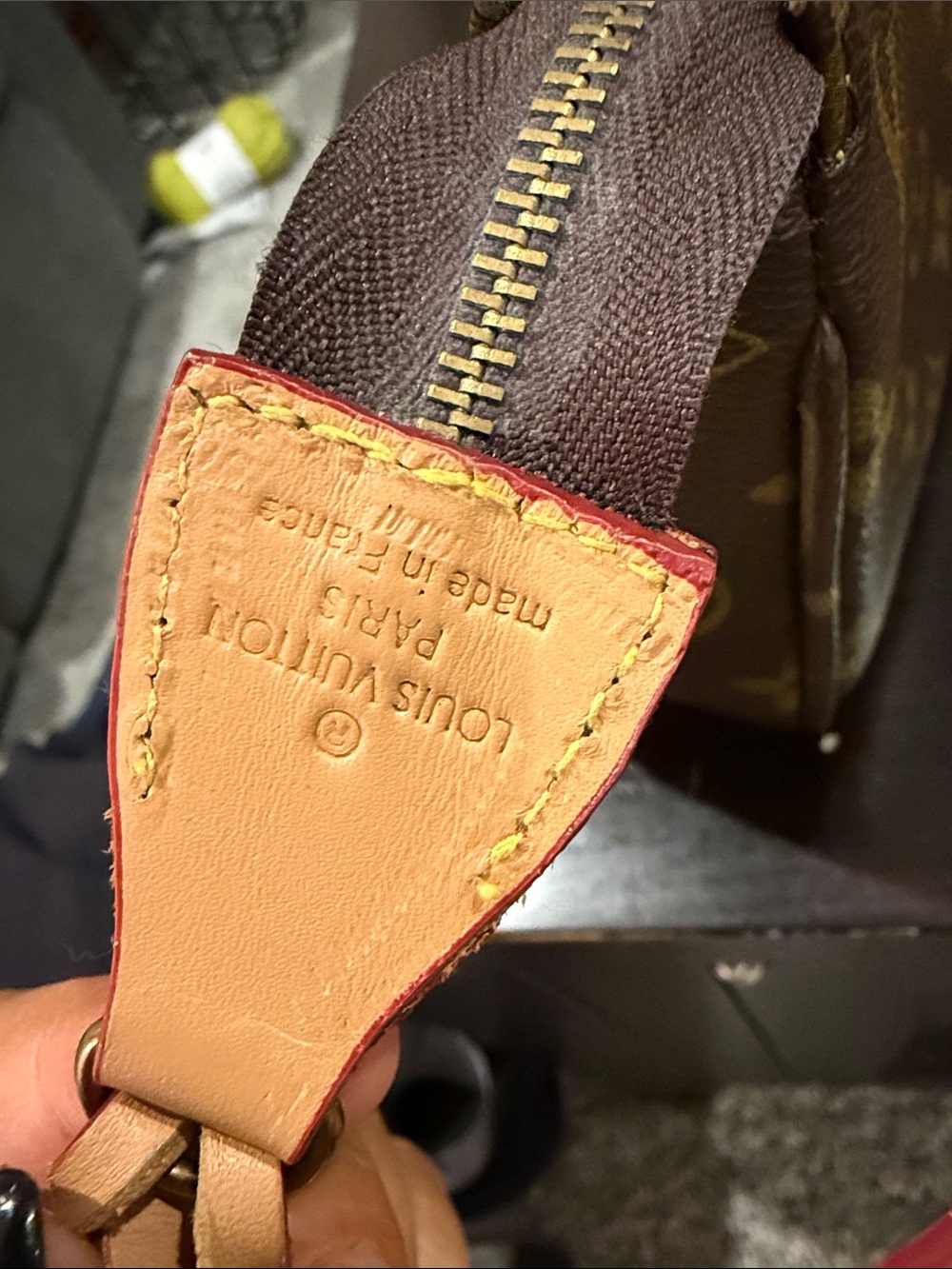 Louis Vuitton Brown Monogram Mini Pochette with Natural Vachetta Strap - Picture 3 of 7
